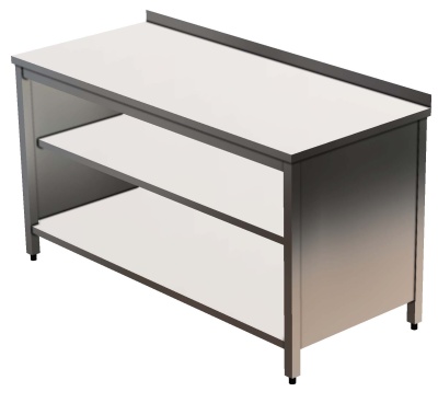 Arbeitschrank offen aus Edelstahl