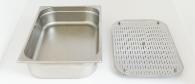 Saatschale breit aus Edelstahl mit Drainageblech