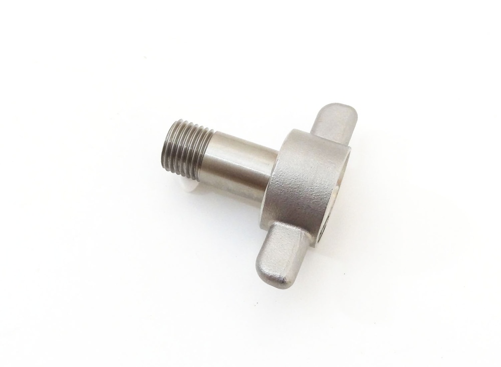 Adapter 5/8" I auf 1/4" A mit Flügelmutter und Rohradapter (V2A - Edelstahl)