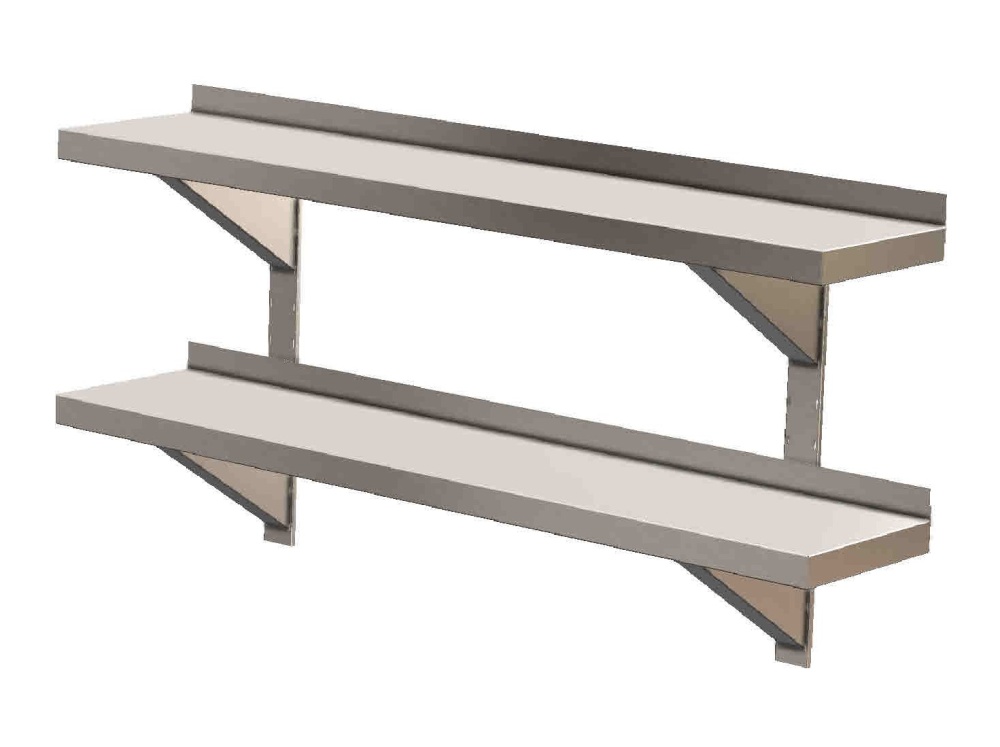 Wandboard, 2-etagig, 2xW.Schiene, 2xW.Halter, BxT: 1600 x 350