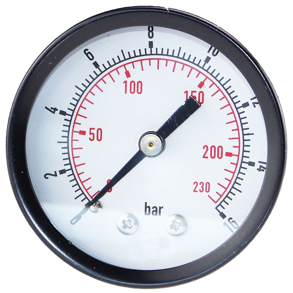 Manometer 10 bar, Ø50mm, 1/4" Rückseite