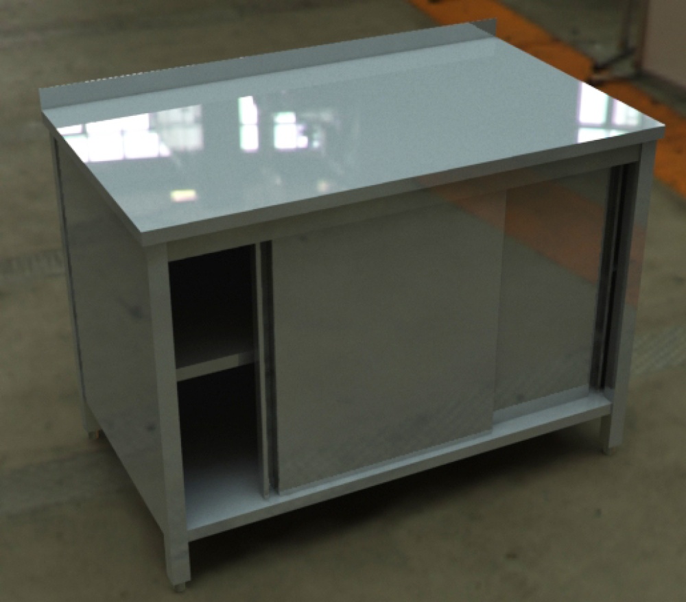 Arbeitsschrank, Schiebetür, Zw.Boden, H=850mm, BxT: 2500 x 700